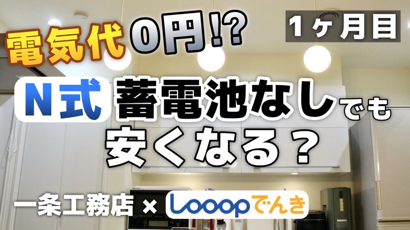 電気代0円_N式_蓄電池なしでも安くなる_一条工務店_Looopでんき